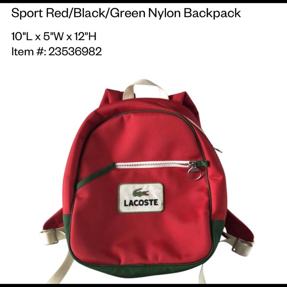 Lacoste Poppy Red Retro Sport  backpack
